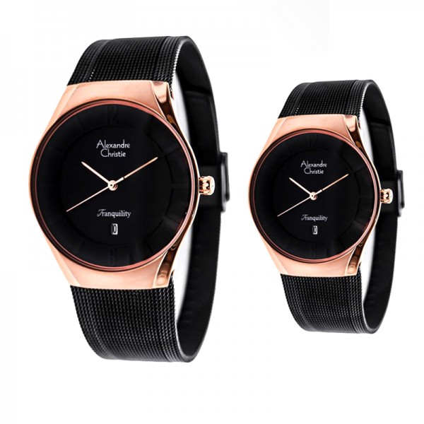 Alexandre Christie AC 8331 Rosegold Black Couple